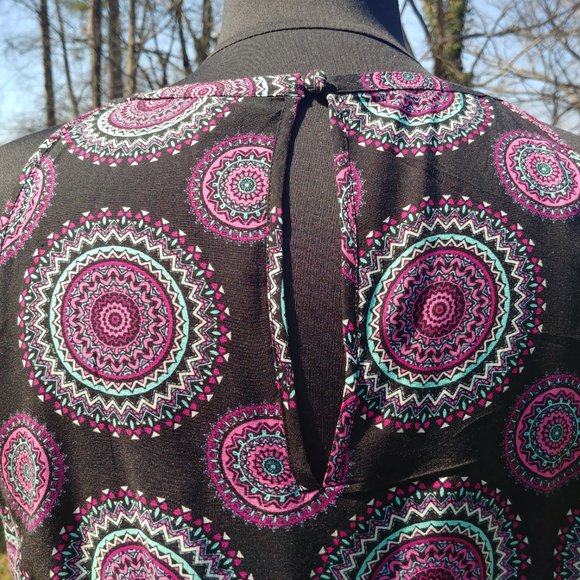 Torrid plus size 4x Medallion Print Hi-Lo Challis Dress black purple and teal - Picture 11 of 14